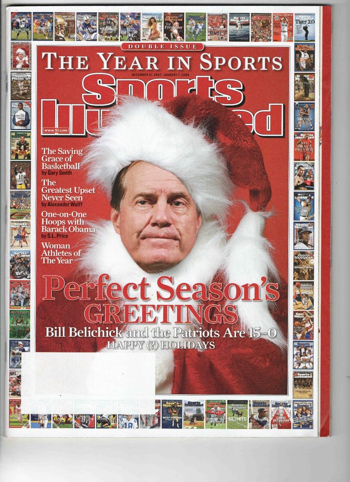 Dec 31 2007 Sports Illustrated Magazine Bill Belichick as Santa Claus