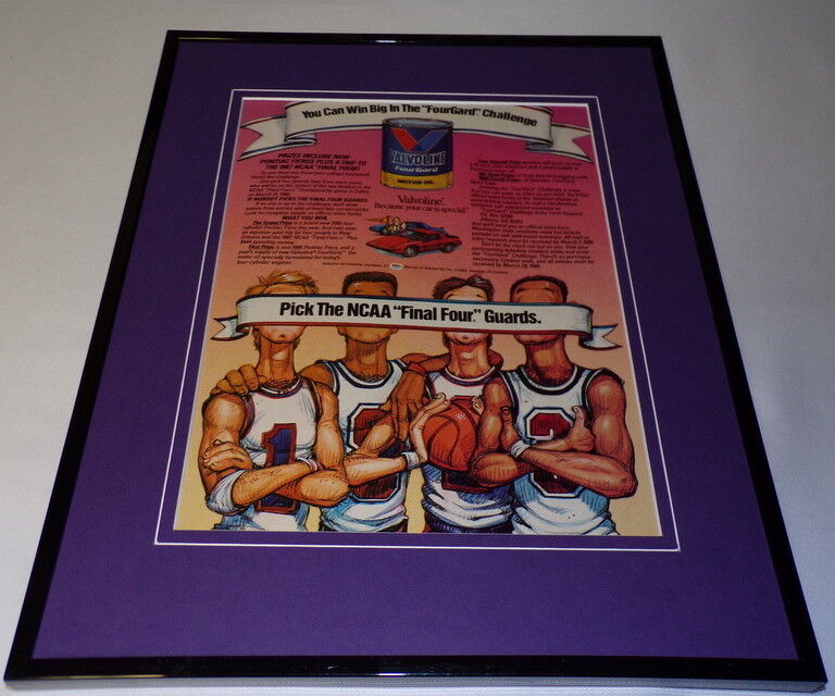 1986 Valvoline Oil / NCAA Final Four Framed 11x14 ORIGINAL Advertisement