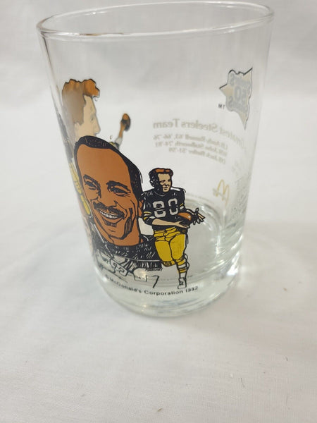 VINTAGE 1982 McDonald's Steelers 50 Years Glass Jack Lambert Franco Harris