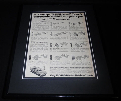 1951 Dodge Job Rated Trucks Framed 11x14 ORIGINAL Vintage Advertisement