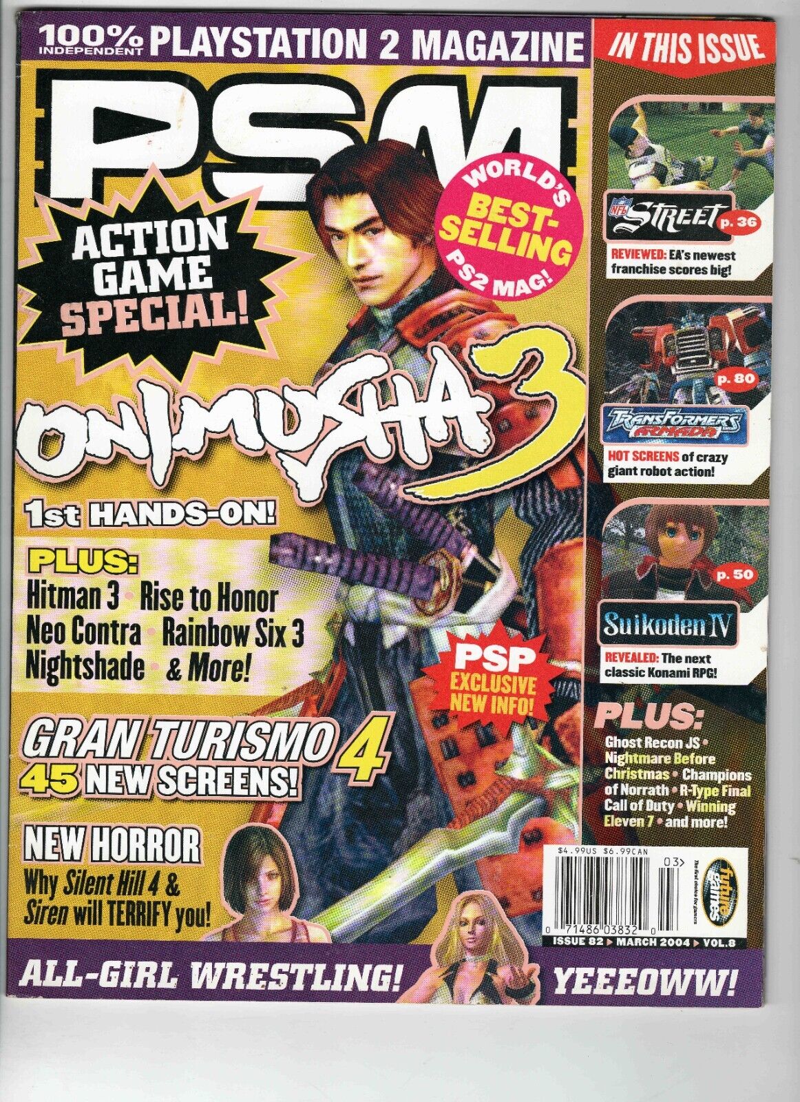 PSM Magazine #82 VINTAGE 2004 Playstation Onimusha 3 Grant Turismo 4