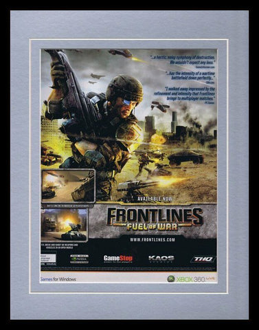 2008 Frontlines Fuel of War Xbox Framed 11x14 ORIGINAL Vintage Advertisement