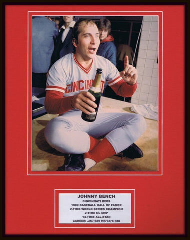 Johnny Bench Cincinnati Reds Framed 11x14 Photo Display 