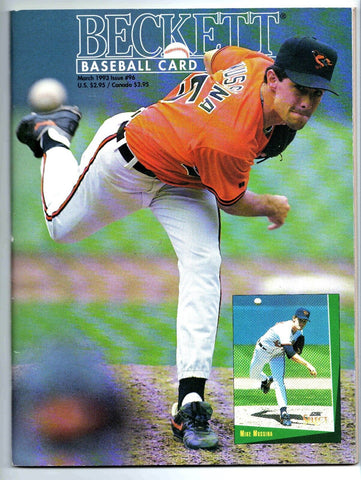 Mar 1993 Beckett Baseball Magazine #96 Mike Mussina Orioles