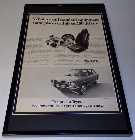 1972 Toyota Corolla 1600 Framed 11x17 ORIGINAL Vintage Advertising Poster