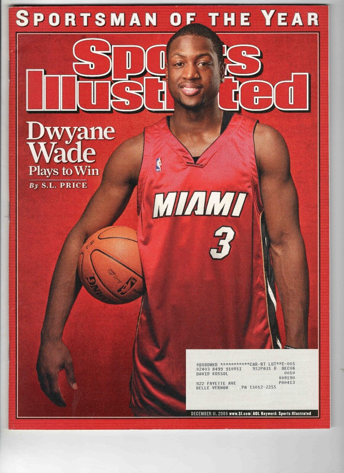 Dec 11 2006 Sports Illustrated Magazine Dwyane Wade Heat