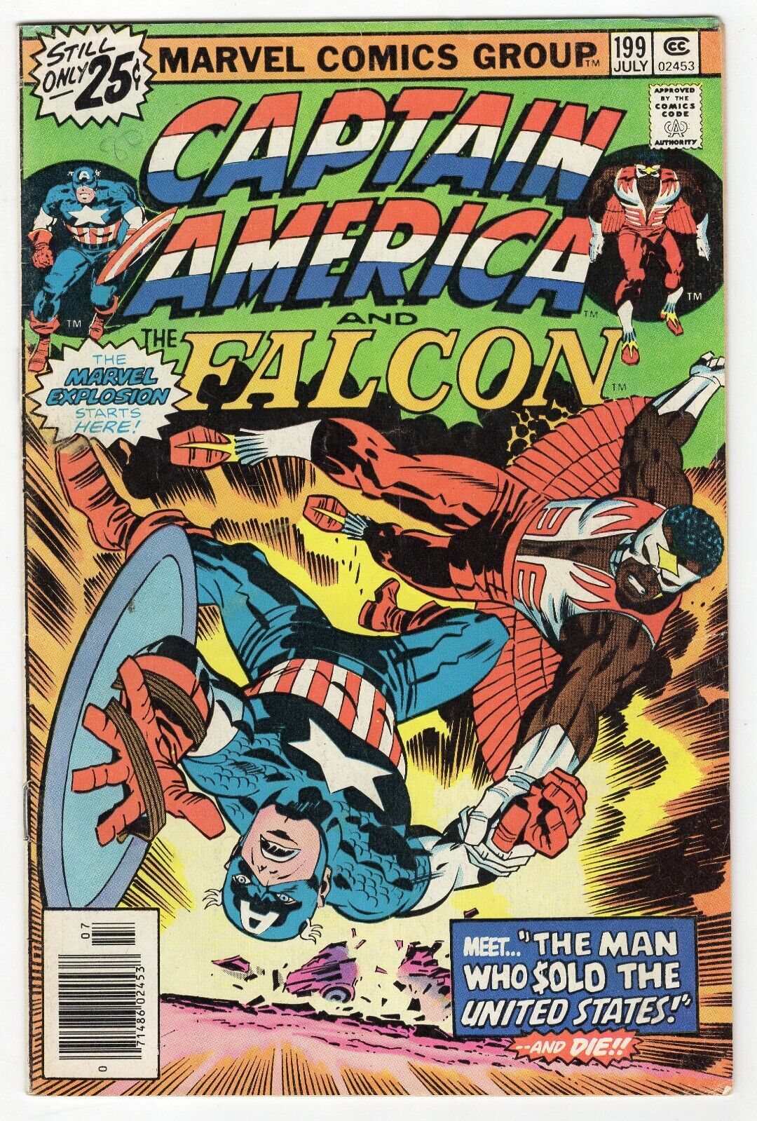 Captain America #199 VINTAGE 1976 Marvel Comics Falcon Jack Kirby