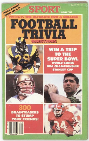 ORIGINAL Vintage 1984 Sport Magazine Football Trivia Book Joe Namath Cover