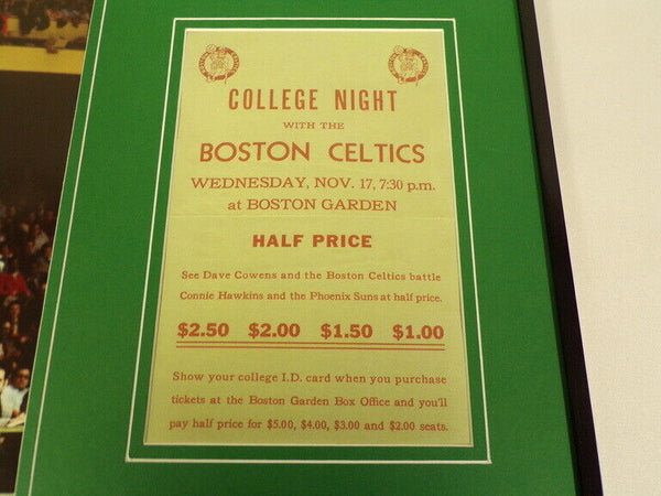 Dave Cowens Framed 16x20 Celtics College Night Flyer & Photo Display