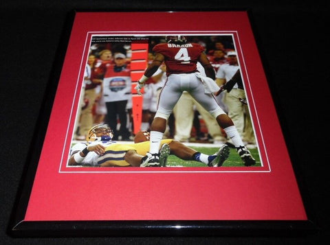 Mark Barron Sacks Jordan Jefferson Framed 11x14 Photo Display Alabama