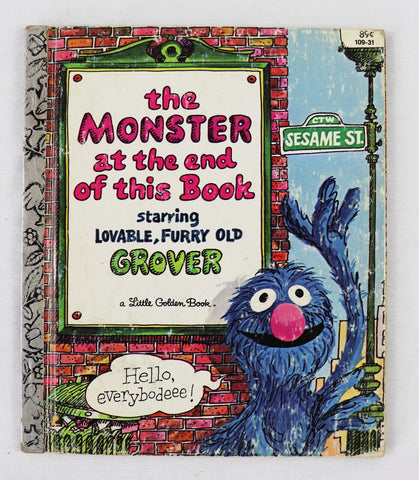 VINTAGE 1982 Sesame Street Grover Monster at the End of this Book