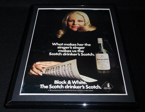 1972 Black & White Scotch 11x14 Framed ORIGINAL Vintage Advertisement 