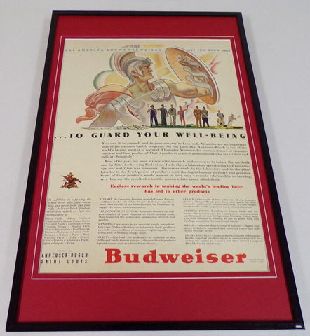 1942 Budweiser Beer 11x17 Framed ORIGINAL Vintage Advertising Poster