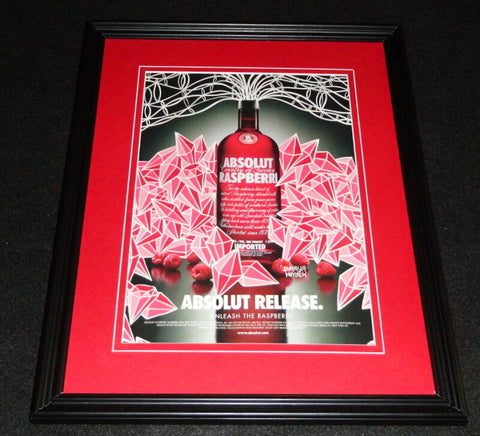 2005 Absolut Raspberry Vodka Framed 11x14 ORIGINAL Advertisement