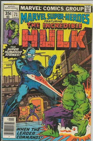 Marvel Super Heroes #71 ORIGINAL Vintage 1978 Marvel Comics Incredible Hulk