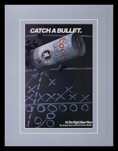 1988 Coors Light Beer / Football Framed 11x14 ORIGINAL Vintage Advertisement