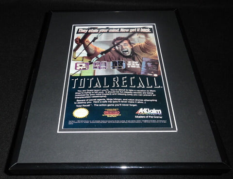 Total Recall 1990 Nintendo NES 11x14 Framed ORIGINAL Vintage Advertisement