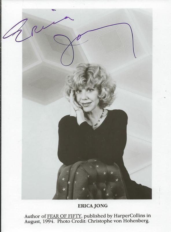 Erica Jong Signed Vintage Photo JSA Fear of Fifty