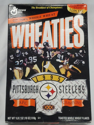 ORIGINAL Vintage 1996 Pittsburgh Steelers Super Bowl XXX Empty Wheaties Box