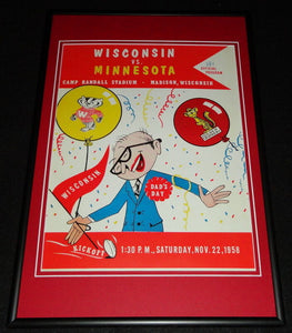 1958 Wisconsin vs Minnesota Football Framed 10x14 Poster Official Repro