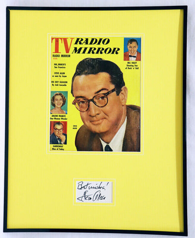 Steve Allen Signed Framed 16x20 1957 TV Radio Mirror Magazine Display