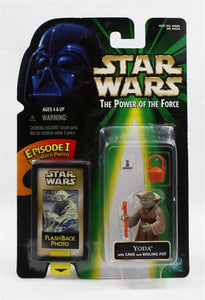 VINTAGE SEALED 1998 Star Wars POTF Flashback Yoda + Cane + Pot Action Figure