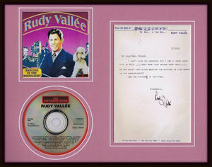 Rudy Vallee Signed Framed Dancing in the Moonlight CD & Typed Letter Display