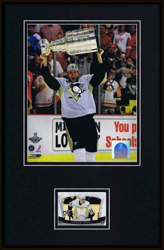 Jordan Staal Framed 11x17 Worn Penguins Jersey & Stanley Cup Photo Display 