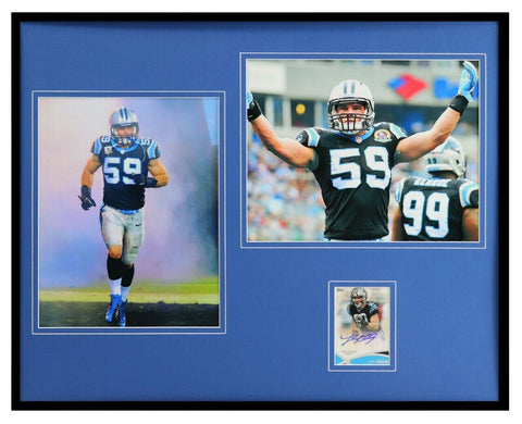 Luke Kuechly Signed Framed 16x20 Photo Set TOPPS Panthers