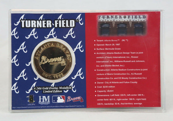 Atlanta Braves Turner Field Highland Mint MLB 24K Gold Overlay Coin