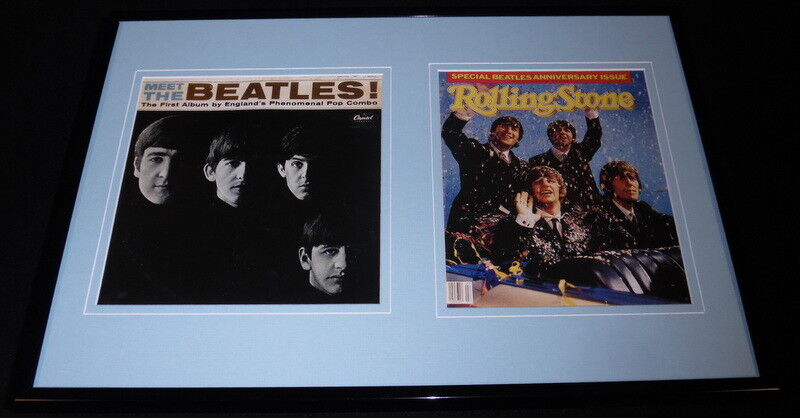 The Beatles Framed 12x18 Rolling Stone & Meet the Beatles Cover Display