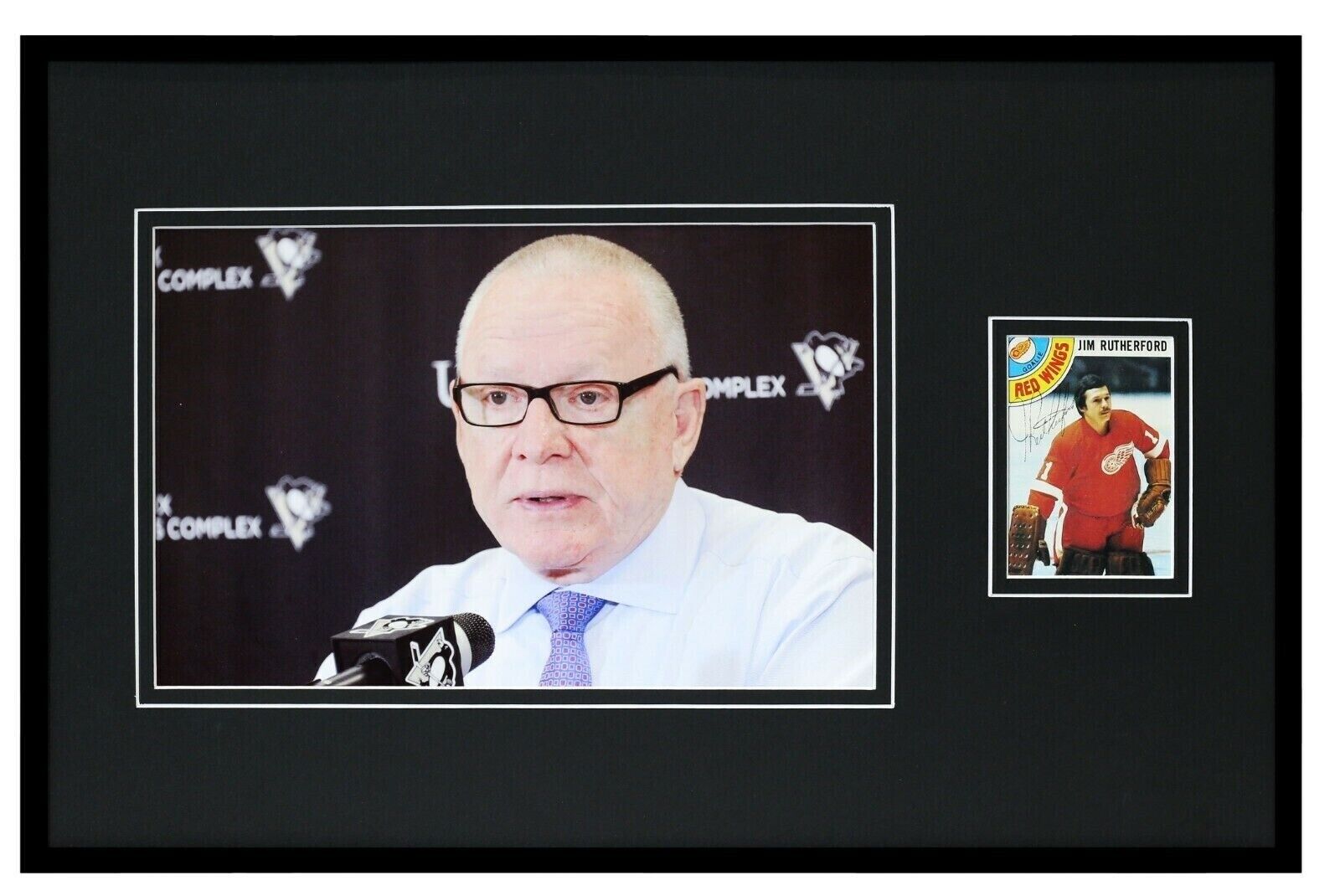 Jim Rutherford Signed Framed 11x17 Photo Display Penguins