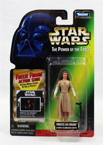 SEALED 1997 Star Wars POTF Princess Leia Endor Freeze Frame Action Figure