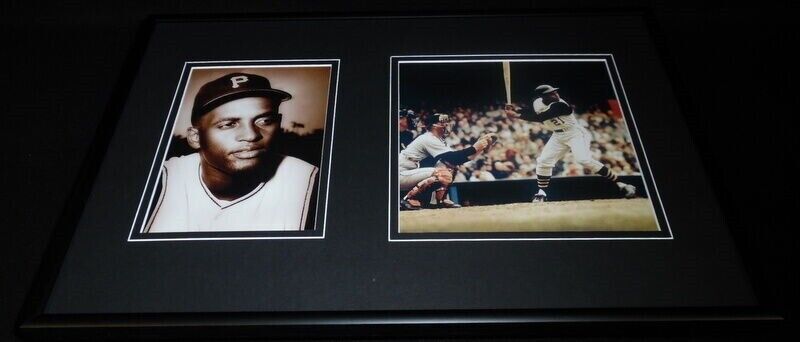 Roberto Clemente Framed 12x18 Photo Display Pirates At Bat