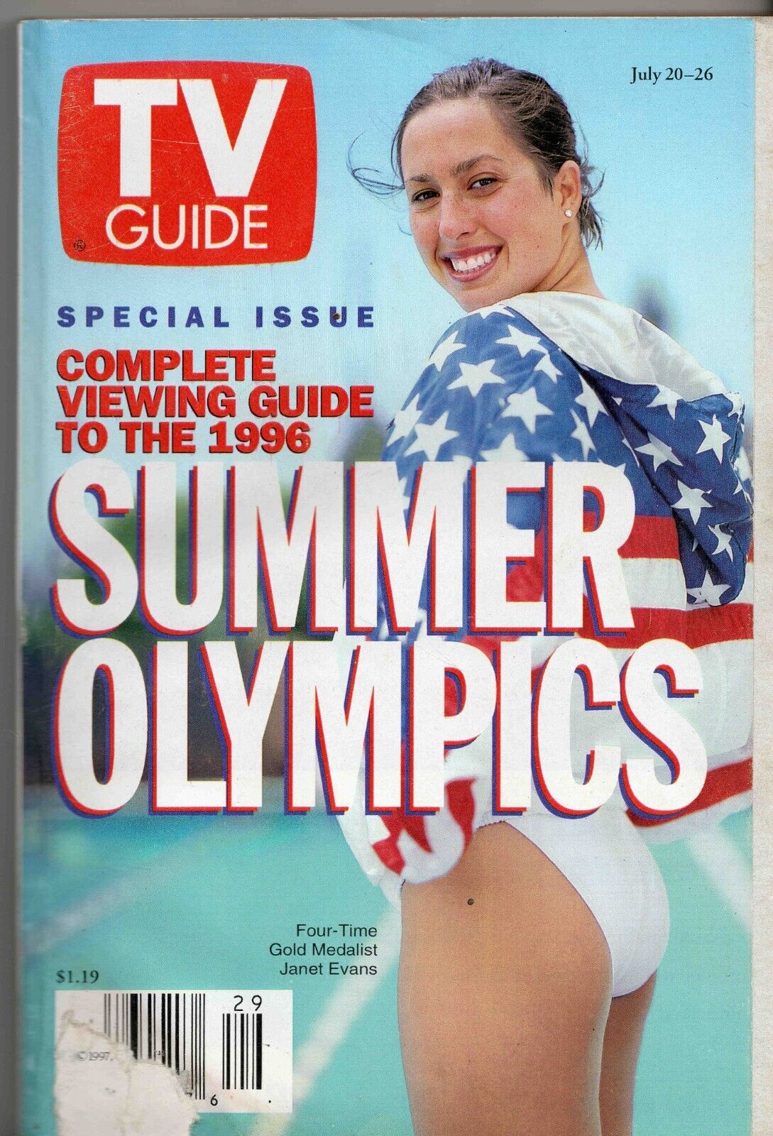 July 20 1996 TV Guide Magazine Atlanta Olympics Janet Evans