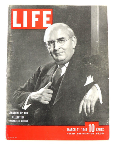 ORIGINAL Vintage Mar 11 1946 Life Magazine Arthur Vandenberg