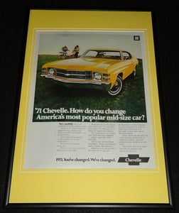 1971 Chevrolet Chevelle Framed 12x18 ORIGINAL Advertisement 