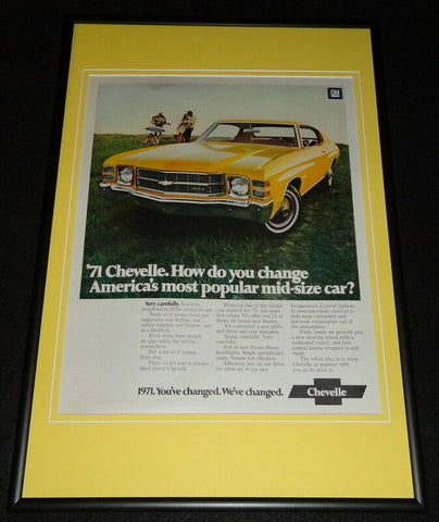 1971 Chevrolet Chevelle Framed 12x18 ORIGINAL Advertisement 