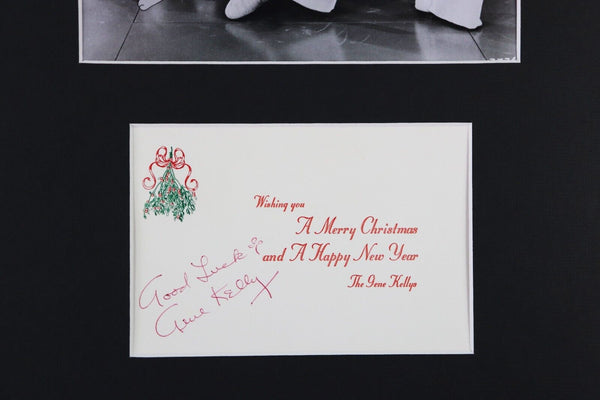 Gene Kelly Signed Framed 12x18 Christmas Card & Photo Display AW