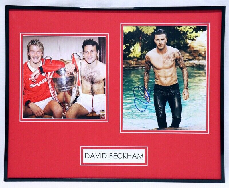 David Beckham Signed Framed 16x20 Photo Set