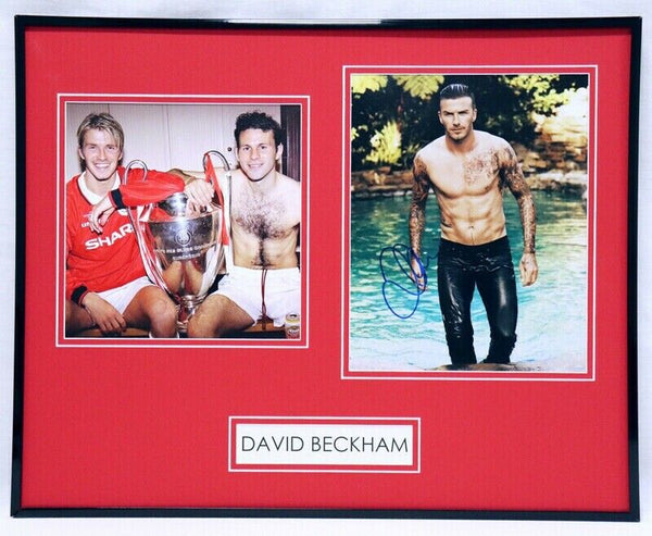 David Beckham Signed Framed 16x20 Photo Set