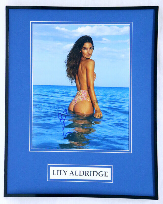 Lily Aldridge Signed Framed 16x20 Bikini Photo Poster Display AW