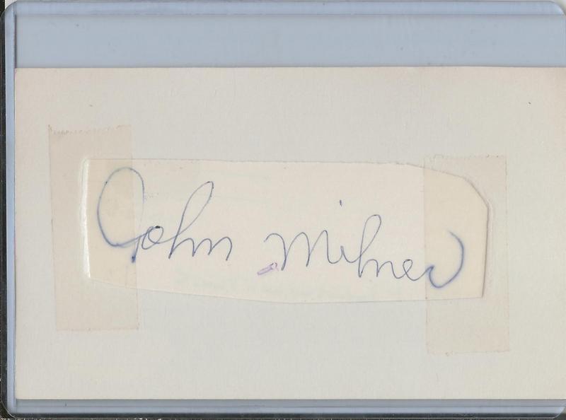 John Milner Signed 3x5 Index Card JSA Pirates Mets