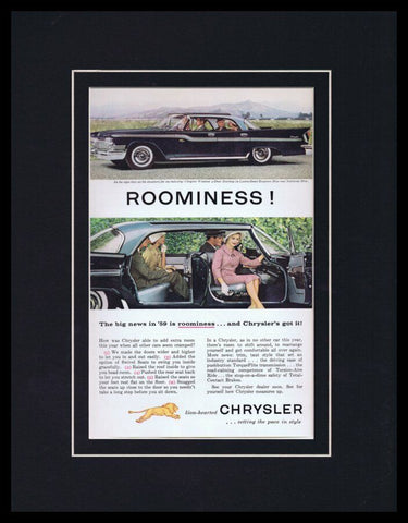 1959 Chrysler Windsor Framed 11x14 ORIGINAL Vintage Advertisement