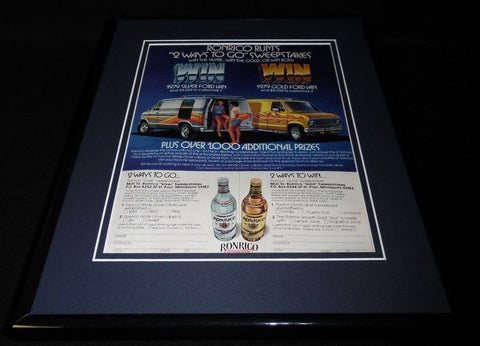 1979 Ford Van / Ronrico Rum Framed 11x14 ORIGINAL Vintage Advertisement