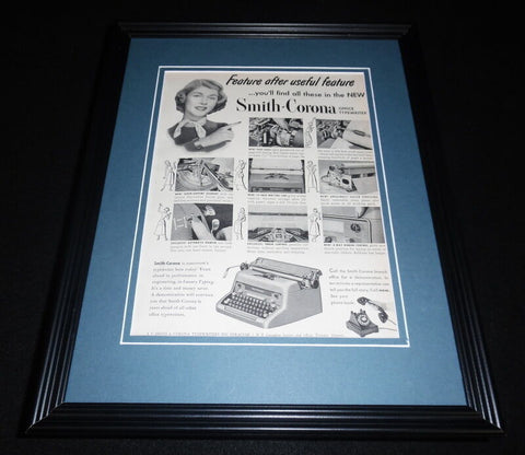 1951 Smith Corona Typewriters Framed 11x14 ORIGINAL Vintage Advertisement B