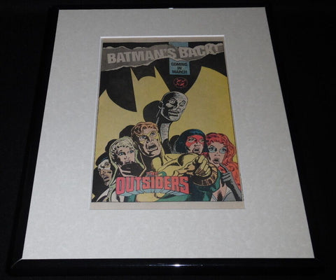 The Outsiders 1987 DC Batman's Back Framed 11x14 ORIGINAL Advertisement