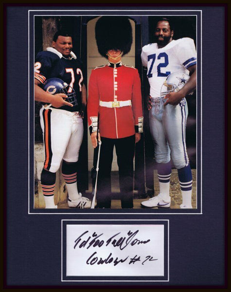 Ed Too Tall Jones Signed Framed 11x14 Photo Display Cowboys 1986 American Bowl