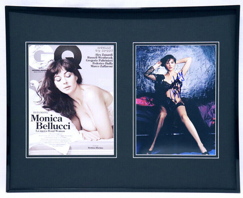 Monica Bellucci Signed Framed 16x20 Lingerie Photo Set