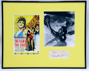 Claudette Colbert Signed Framed 16x20 Sign of the Cross Photo Poster Set